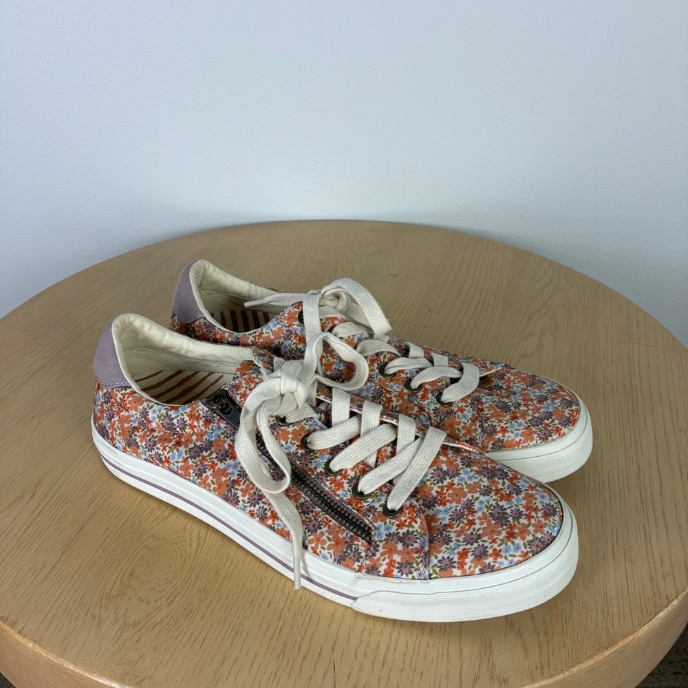 Taos Z-Soul Floral Canvas Side Zip Sneakers Multi Color Women's 11 Comfort Boho